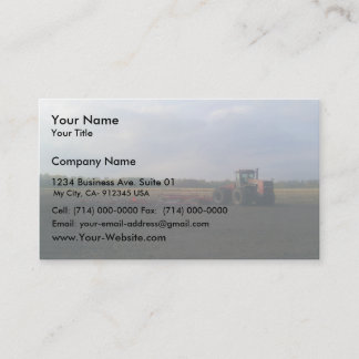 A Red Tractor Resting On The Open Fields... Business Card