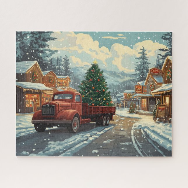 A red truck in a Christmas market  Jigsaw Puzzle (Horizontal)