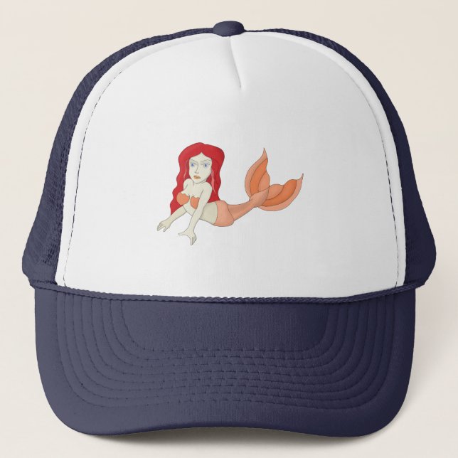 A Redhead Mermaid Trucker Hat (Front)