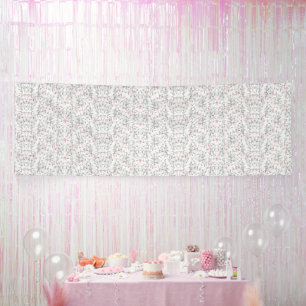 A refined floral motif in white and grey, presenti banner