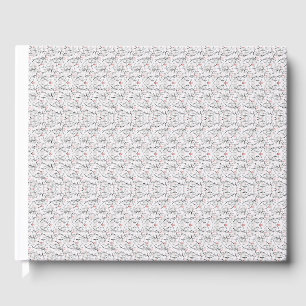 A refined floral motif in white and grey, presenti guest book