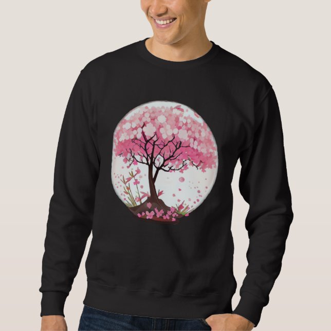 A Refreshing and Enchanting Cherry Blossom Globe Sweatshirt (Front)