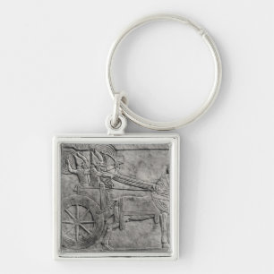 A relief depicting the Assyrian army in battle Key Ring