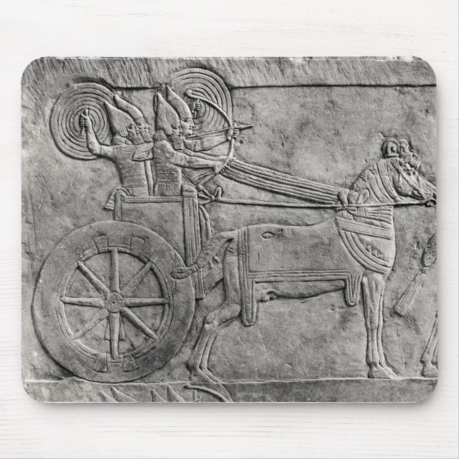 A relief depicting the Assyrian army in battle Mouse Pad (Front)