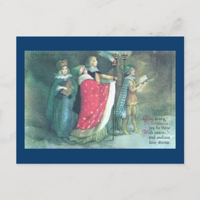 A Renaissance Procession Vintage Christmas Holiday Postcard (Front)