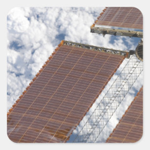 A repaired solar array square sticker