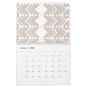 A repeating geometric pattern with diamond shapes calendar
