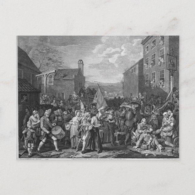 A Representation of the March of the Guards Postcard (Front)