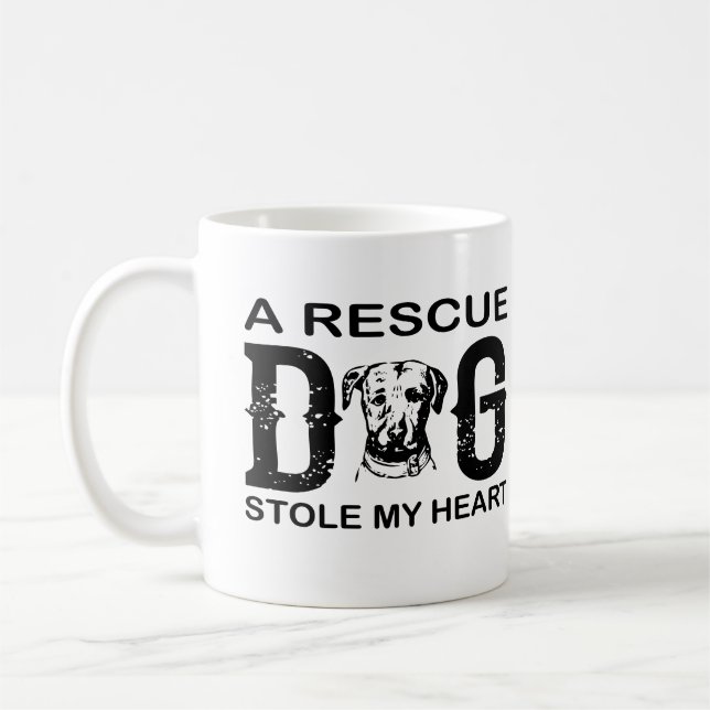 A rescue Dog Steal My Heart Dog Lover Design Coffee Mug (Left)