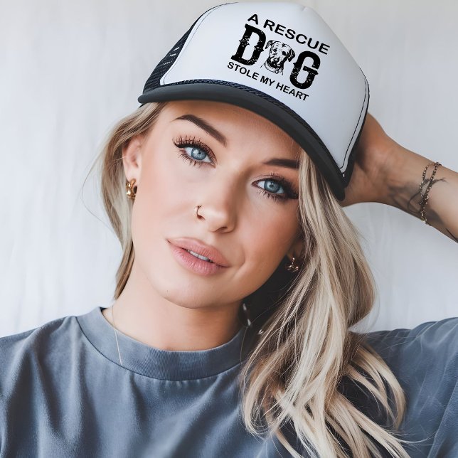 A rescue Dog Steal My Heart Dog Lover Design Trucker Hat (Creator Uploaded)