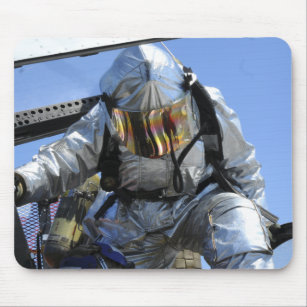 A rescue drill is performed on the flight deck mouse pad