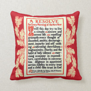A RESOLVE PRAYER FOR EVERY MORNING IN THE NEW YEAR CUSHION