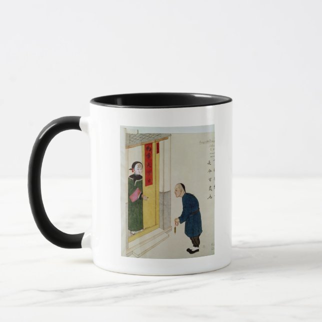 A Respectable Man Begging for Coins Mug (Left)