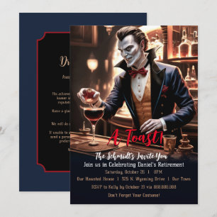 "A Retirement Toast, Humourous Vampire Theme Party Invitation