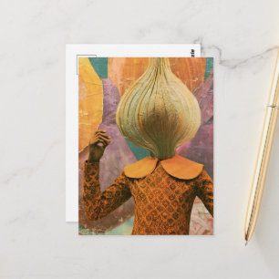 A retro dancing onion postcard