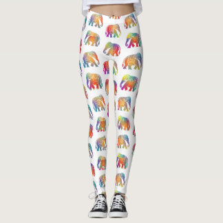 A Retro Style Elephant Design  Leggings
