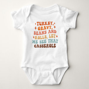 A Retro Thanksgiving Dinner Baby Bodysuit