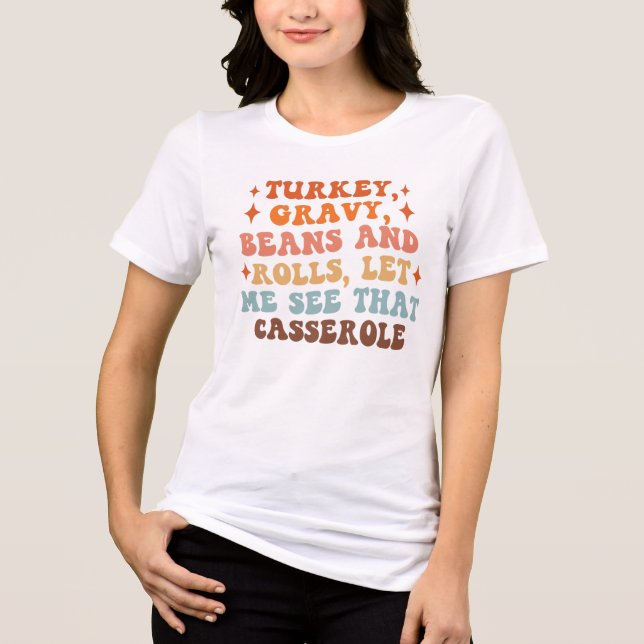 A Retro Thanksgiving Dinner Tri-Blend Shirt (Front)