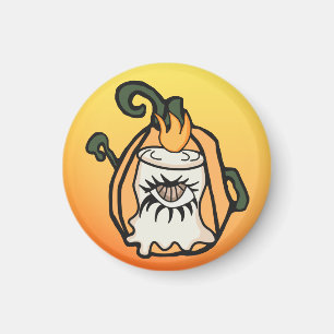 A Retro Wood's Pumpkin's Spooky Eye Magnet