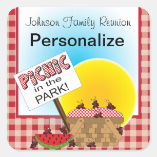 A Reunion   Picnic in the Park   Any Occasion Square Sticker