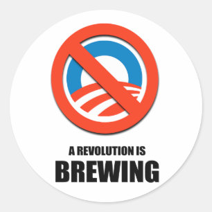 A revolution is brewing classic round sticker