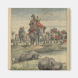 A rhinoceros hunt in honour of King George V Magnet