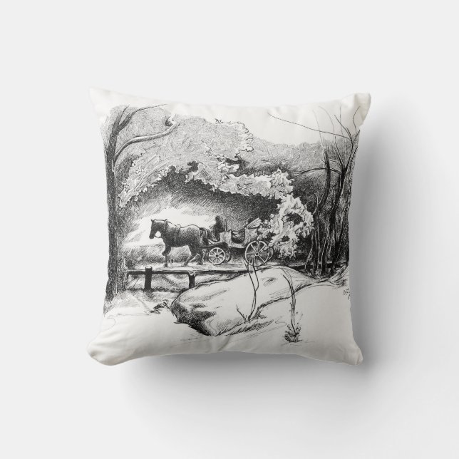A Ride Through Central Park Pillow (Front)