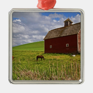 A ride through the farm country of Palouse 3 Metal Ornament