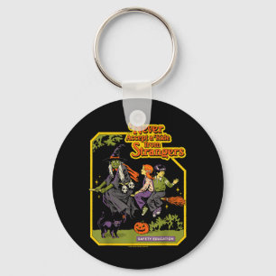 A Ride Witches Halloween Sarcastic Retro Funny Key Ring