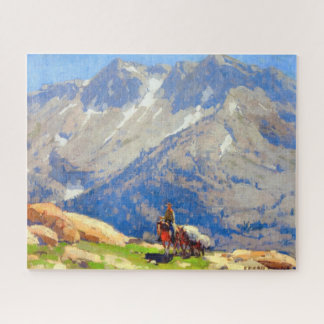 A Rider with Packhorses in the Sierra Edgar Payne Jigsaw Puzzle