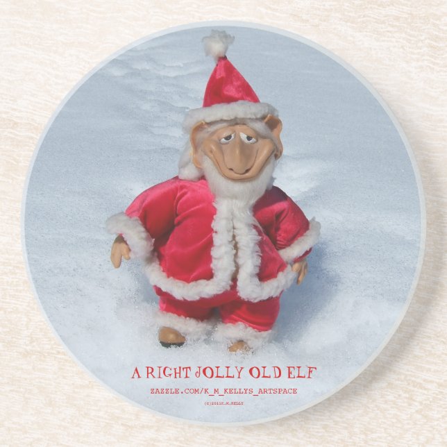 A RIGHT JOLLY OLD ELF COASTER (Front)