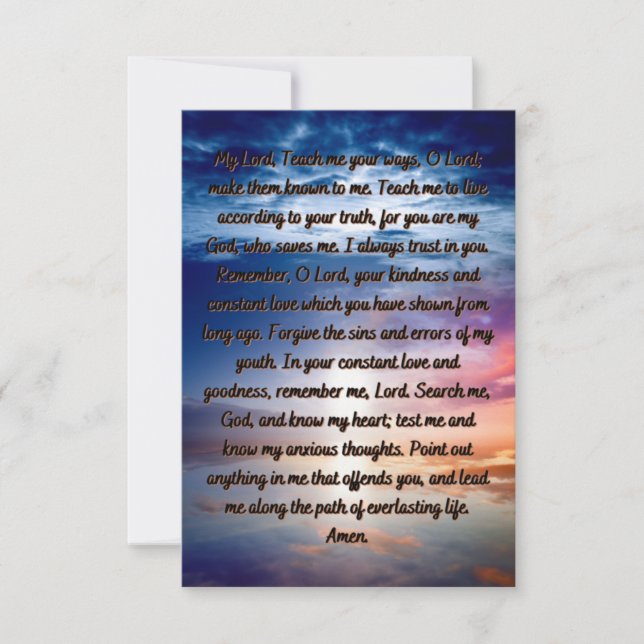 A Righteousness Path Prayer Flat Greeting Card (Front)
