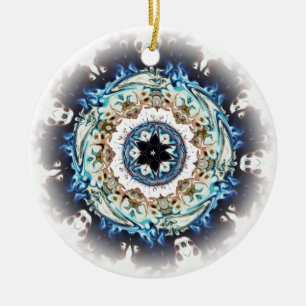 A ring of fire (colorful pattern) ceramic ornament