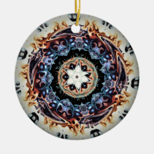 A ring of fire (colourful pattern) ceramic ornament