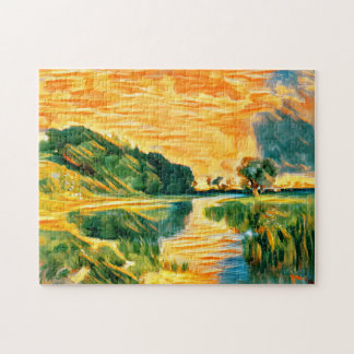 A river crossing greenery  jigsaw puzzle