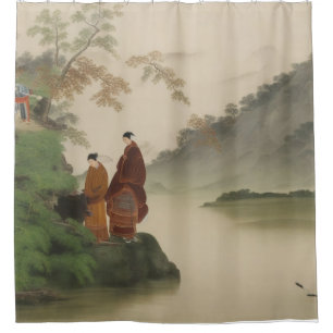 A River in Ancient China Shower Curtain