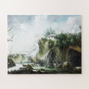 A river landscape in winter, Francesco Foschi Jigsaw Puzzle