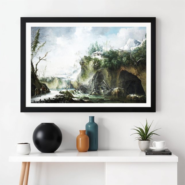 A river landscape in winter, Francesco Foschi Poster (Creator Uploaded)