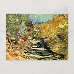 A Road at Saint-Remy with a girl by van Gogh Postcard