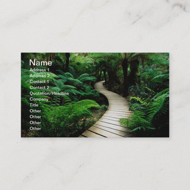 A road in the middle of the wild forest business card (Front)