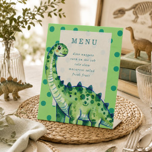 A Roaring First Birthday Dinosaur Menu Sign