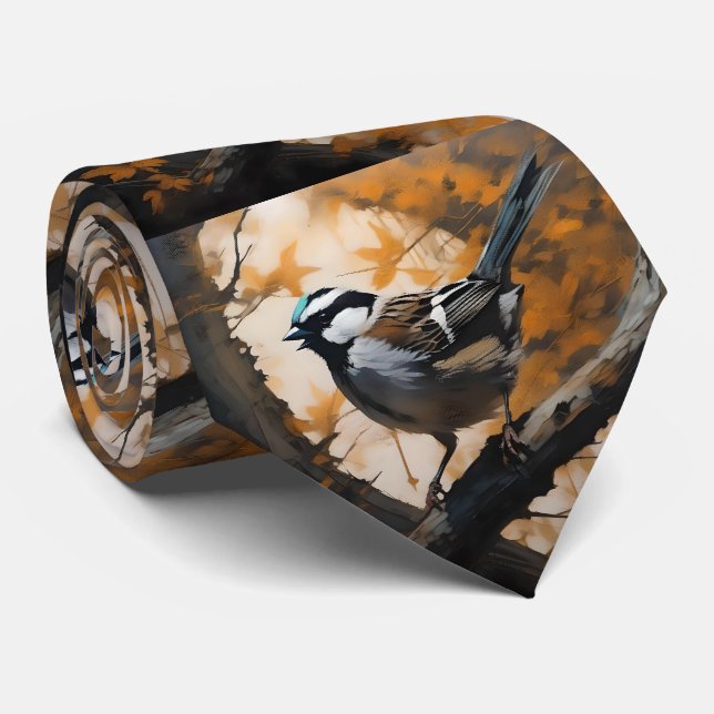 A Robin's Serenade in the Canopy, Tie (Rolled)