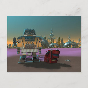 A Robot and His Dog Postcard