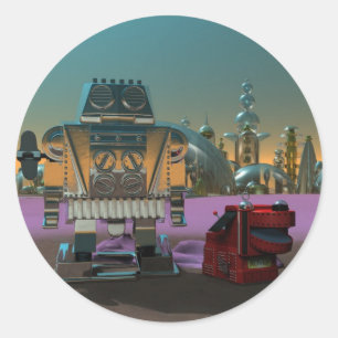 A Robot and His Dog Sticker