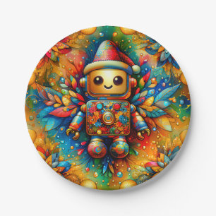 A ROBOT'S CHRISTMAS ~ Cute ~ Paper Plate