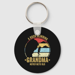 A Rock Climbing Grandma Never Gets Old Funny Rock  Key Ring