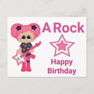 A Rock Star Happy Birthday Postcard