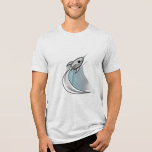 A rocket launching Tri-Blend shirt