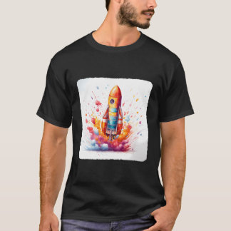 A Rocket Ship Fuelled By Candies Candy Power Sweet T-Shirt