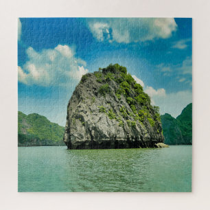 A rocky island in Ha Long Bay Vietnam Jigsaw Puzzle